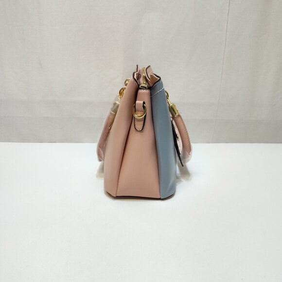 Danbaoly Patchwork PU Leather Handbag Top Handles Removable Crossbody Strap NWT - Picture 4 of 13